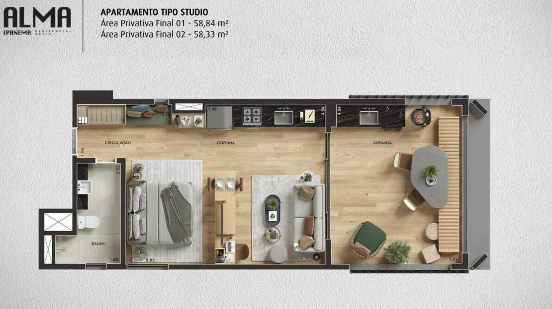 Studio à venda com 2 quartos, 2 suítes, 1 vaga e 58m² no Ipanema, Rio de Janeiro (RJ) — foto 16 de 17